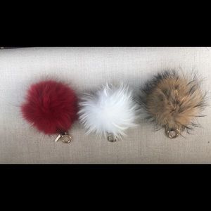Linda Richards: Set of 3 Genuine Fur Bag Charm